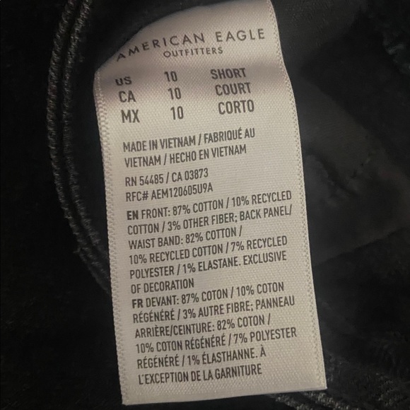 American Eagle Outfitters Black Denim Jeans Baggy - Picture 3 of 3